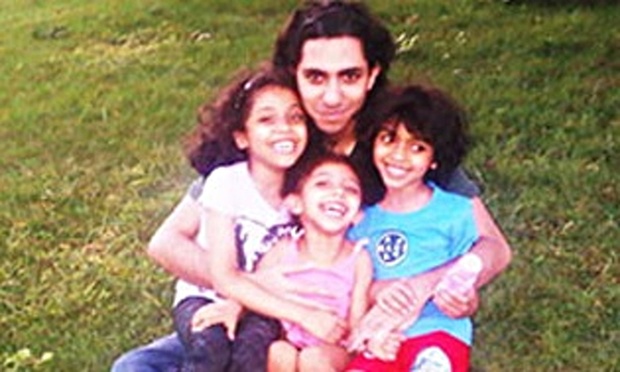 Raif Badawi with his children